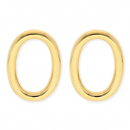 BY31® Boucles d'oreilles / puces en acier Inox ovale Doré