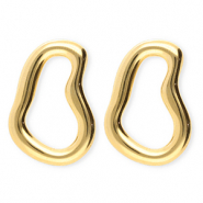 BY31® Boucles d'oreilles / puces en acier Inox irrégulier Doré