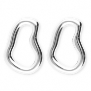 BY31® Boucles d'oreilles / puces en acier Inox irrégulier Argenté