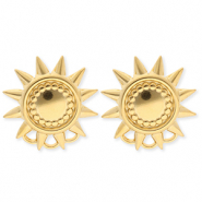 BY31® Apprêts en acier Inox boucles d'oreilles / puces d’oreilles soleil avec 3 anneaux Doré