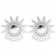BY31® Apprêts en acier Inox boucles d'oreilles / puces d’oreilles soleil avec 3 anneaux Argenté