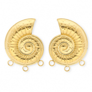 BY31® Apprêts en acier Inox boucles d'oreilles / puces d’oreilles coquillage avec 3 anneaux Doré