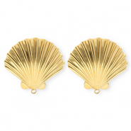 BY31® Apprêts en acier Inox boucles d'oreilles / puces d’oreilles coquillage avec anneau Doré