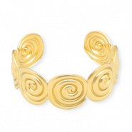 Bracelets en acier Inox jonc spirale Dor&eacute;