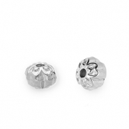 Perles en acier Inox fleur Argent&eacute;