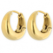 Boucles d'oreilles / cr&eacute;oles en acier Inox Dor&eacute;