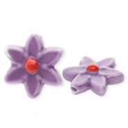 Perles en c&eacute;ramique fleur Mauve fonc&eacute;