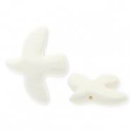 Perles en c&eacute;ramique oiseau Blanc