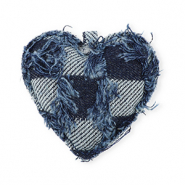 Pendentifs accroche-regard coeur denim-look Bleu denim fonc&eacute;