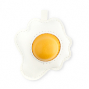 Pendentifs accroche-regard &oelig;uf au plat Blanc-jaune chaud