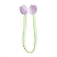 Pendentifs accroche-regard tulipe brillant Vert clair-lilas