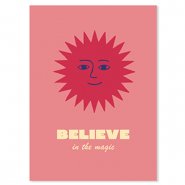 BY31® Cartes à bijoux "Believe in the magic" Rouge-rose corail-jaune-bleu