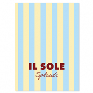 BY31® Cartes à bijoux "Il sole splende" Jaune-bleu clair-rouge acajou