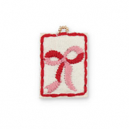 Breloques en tissu faites main nœud Blanc-rose-rouge-doré