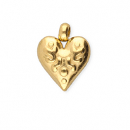BY31&reg; Breloques en acier Inox coeur Dor&eacute;