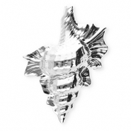 Broches accroche-regard en acier inox coquille Argent&eacute;
