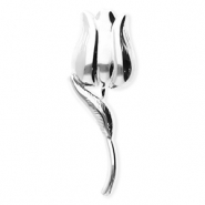 Broches accroche-regard en acier inox tulipe Argent&eacute;