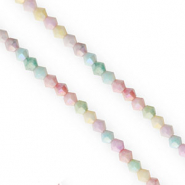Perles &agrave; facettes bicone 4&nbsp;mm Pastel multicolore-AB coating