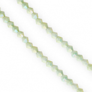 Perles &agrave; facettes bicone 4&nbsp;mm Vert multicolore-AB coating
