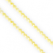 Perles &agrave; facettes rondes 4&nbsp;mm Jaune-AB coating