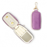 Bo&icirc;te &agrave; bijoux de voyage avec porte-cl&eacute;s rectangle Violet
