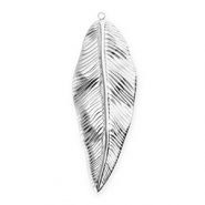 Breloques en acier Inox feuille Argenté