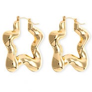 Boucles d'oreilles&nbsp;/&nbsp;cr&eacute;oles accroche-regard &eacute;toile avec tige en acier inoxydable Dor&eacute;