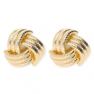 Boucles d'oreilles&nbsp;/&nbsp;puces accroche-regard pomme de touline avec tige en acier inoxydable Dor&eacute;