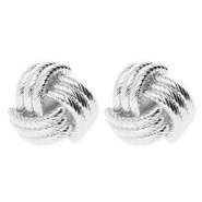 Boucles d'oreilles&nbsp;/&nbsp;puces accroche-regard pomme de touline avec tige en acier inoxydable Argent&eacute;