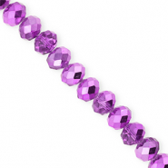 Perles à facettes 8x6 mm disque Heishi Violet-pearl shine coating