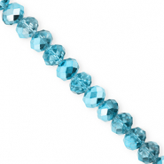 Perles à facettes 8x6 mm disque Heishi Bleu sarcelle-pearl shine coating
