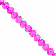 Perles à facettes 8x6 mm disque Heishi Rose fuchsia
