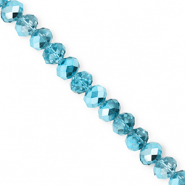 Perles à facettes 6x5 mm disque Heishi Bleu sarcelle-pearl shine coating
