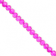 Perles à facettes 6x5 mm disque Heishi Rose fuchsia