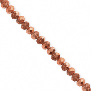 Perles à facettes 4x3 mm disque Heishi Doré rosé-pearl shine coating