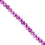 Perles à facettes 4x3 mm disque Heishi Violet orchidée-pearl shine coating