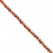 Perles à facettes 3x2 mm disque Heishi Doré rosé-pearl shine coating