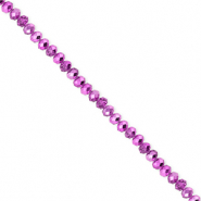 Perles à facettes 3x2 mm disque Heishi Violet orchidée-pearl shine coating