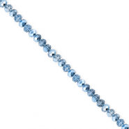 Perles à facettes 3x2 mm disque Heishi Bleu-pearl shine coating