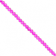 Perles à facettes 3x2 mm disque Heishi Rose fuchsia