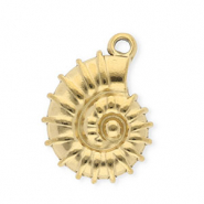 Breloques en acier Inox coquillage Dor&eacute;