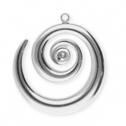 Breloques en acier Inox spirale Argent&eacute;