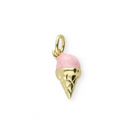 Métal TQ laiton breloques glace Doré-rose clair
