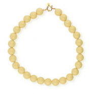 BY31&reg; Colliers en perles acryliques 16mm brillant Pastel yellow 11-0616 TPG-dor&eacute;