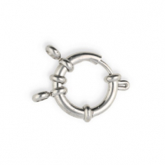 Apprêts en acier inox fermoir bouée 18mm avec anneaux Argenté