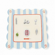 BY31&reg; Breloques en laiton Eco-brass Lot promotionnel (6 pi&egrave;ces) Argent&eacute;-verte olive-rose clair-rouge
