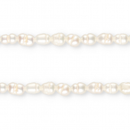 TQ Perles d’eau douce "grain de riz" 6x4 mm Blanc naturel