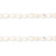 TQ Perles d’eau douce nugget ovale 7-8 mm Blanc naturel