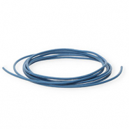 Cuir DQ rond&nbsp;1&nbsp;mm Bleu fonc&eacute;