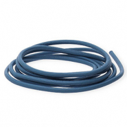 Cuir DQ rond&nbsp;2&nbsp;mm Bleu fonc&eacute;